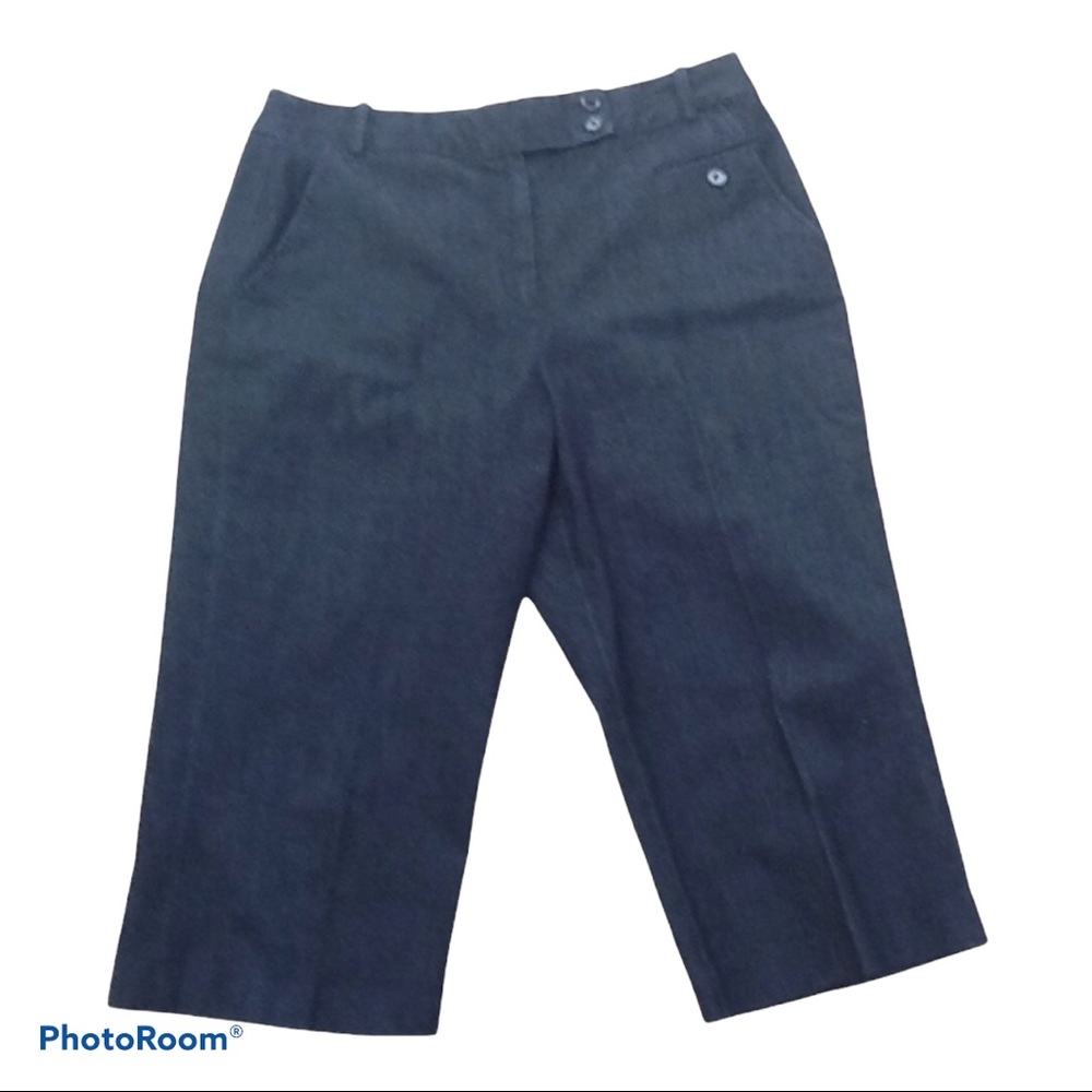 Larry Levine Stretch  Black Denim‎ Capris Sz 10